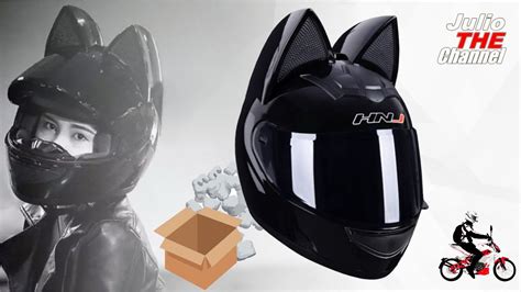 Un Casco Para Una Chica Biker Deportivo Orejas De Gato Para