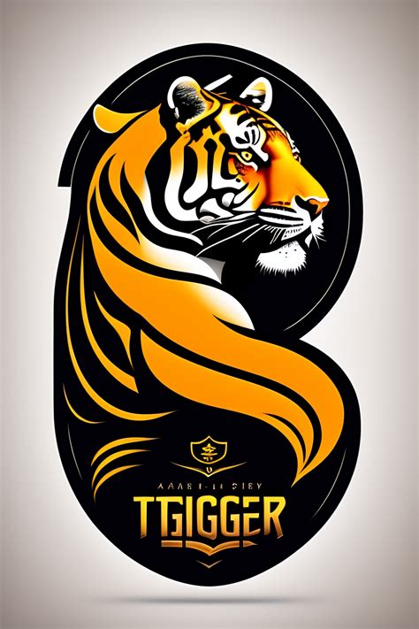 Lexica Logo Tiger With Eagle S Wings Nike Style Flat White Background