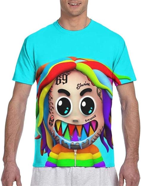 Mens 6ix9ine T Shirt Short Sleeve Shirt Fashion Hip Hop T Shirts