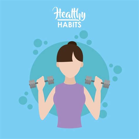 Premium Vector Woman With Healthy Habits Lifestyle Concept