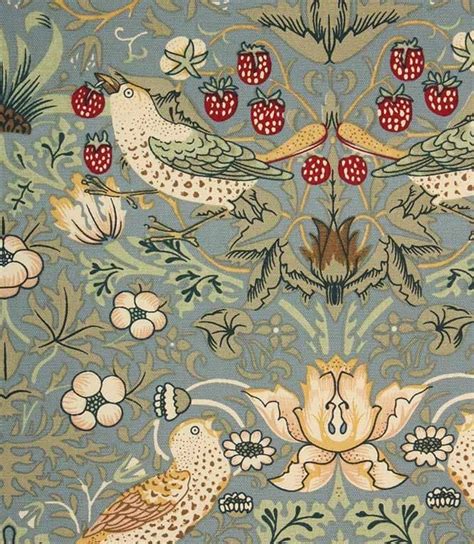 William Morris Strawberry Thief Fabric Blue William Morris Designs