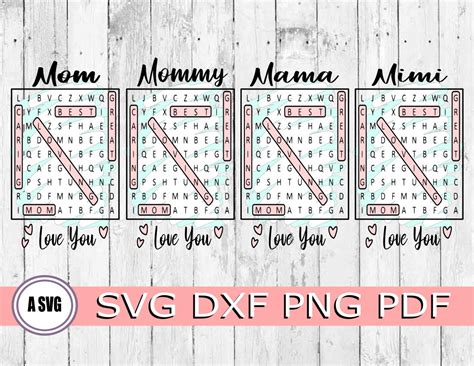 Mothers Day Svg Word Find Svg Mother Svg Mama Svg Mama Svg Etsy