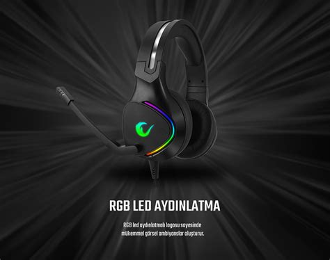 Rampage RM K10 AMAZING Siyah USB 7 1 Noice Cancelling Mic RGB Ledli