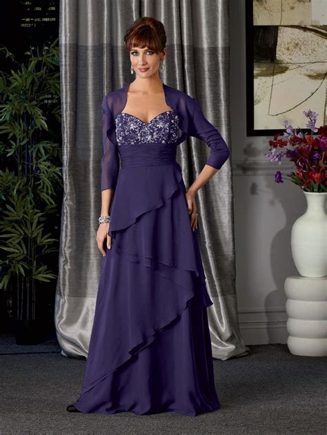 Chic A Line Sweetheart Floor Length Chiffon Purple Ruched Zipper Mother Of The Bride Dress