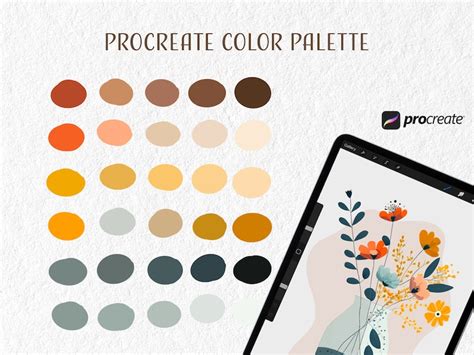 Procreate Color Palette Set Digital Palette Bohemian Color Scheme Palette Boho Branding Design