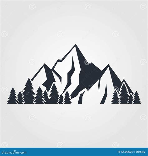 Icono De Las Montañas Aislado En El Fondo Blanco Ilustración Del Vector