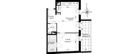 Plan Appartement T2 De 41 37 M² Neuf Résidence « Villa Jocari à Joué