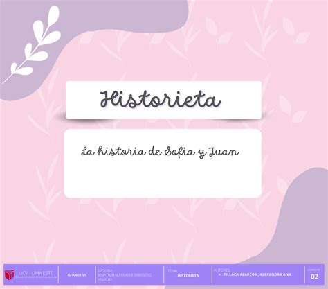 Historieta Tutoria V Historietahistorieta La Historia De Sofia Y