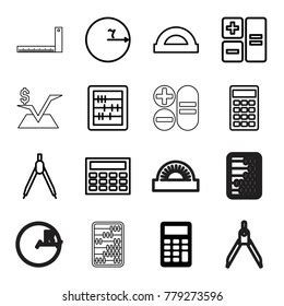 Mathematics Icons Set 16 Editable Outline Stock Vector Royalty Free