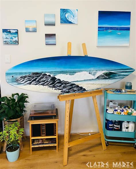 Artist Uses Surfboards as Canvases for Exquisite Ocean Paintings