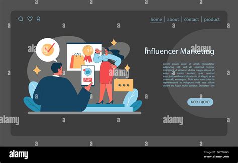 Influencer Marketing Concept Illustration Showcases The Power Of