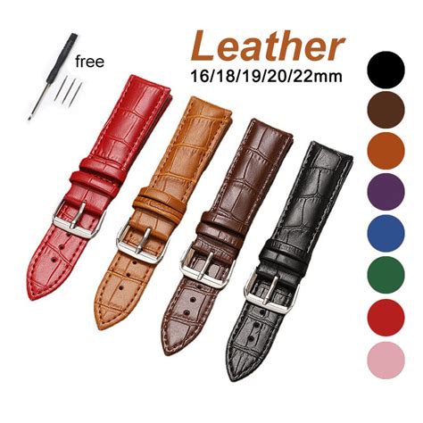 20mm 22mm Soft Genuine Leather Watch Band 16mm 18mm 19mm Strap Men Women Universal Replacement