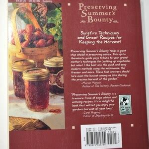 Preserving Summers Bounty Cookbook Canning Food Prep 1998 Rodale Garden