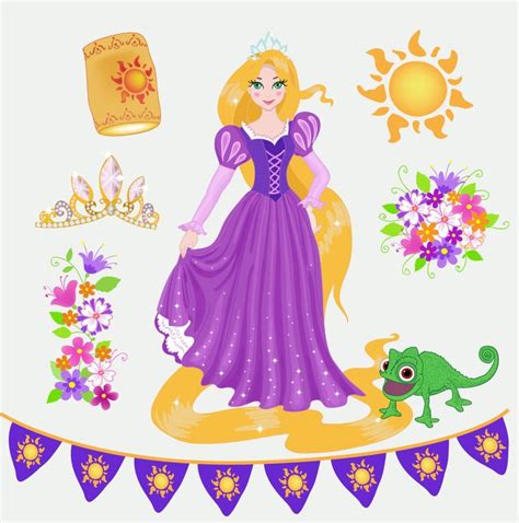 Digital Clip Art Crafty Gifts Rapunzel Party