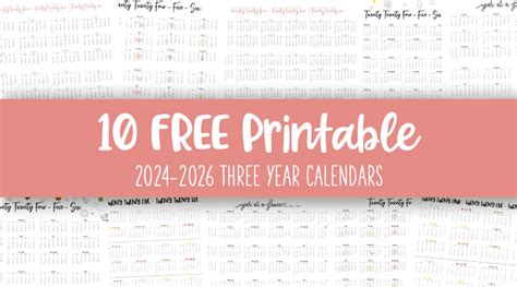 Three Year Calendar To Printable Free Peg Leanna