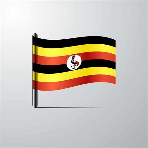 Uganda waving Shiny Flag design vector 14335782 Vector Art at Vecteezy