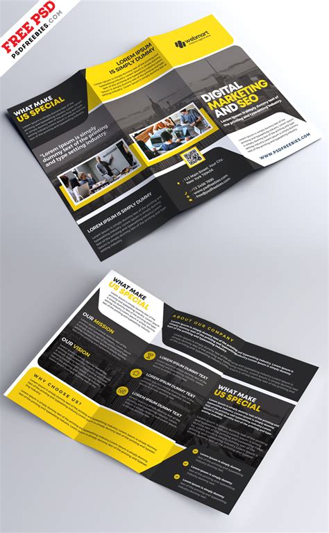 Corporate Tri Fold Brochure Design Psd Psdfreebies