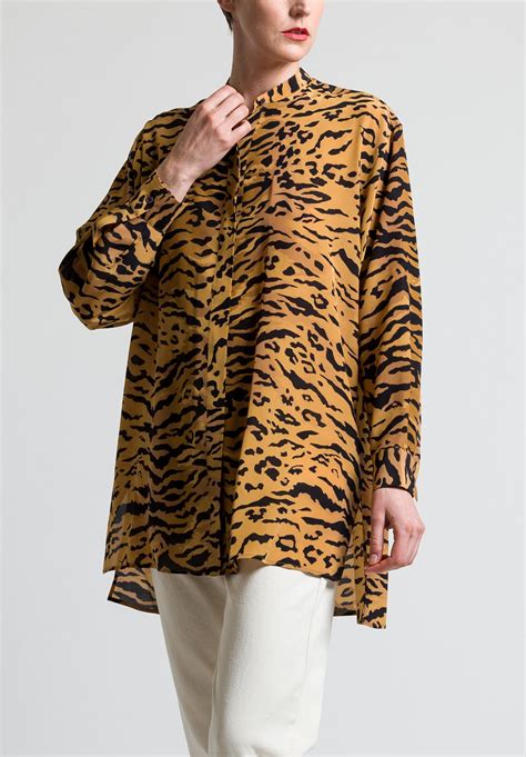 Oversized Tiger Print Shirt In Orange Tiger Print Shirt Clothes