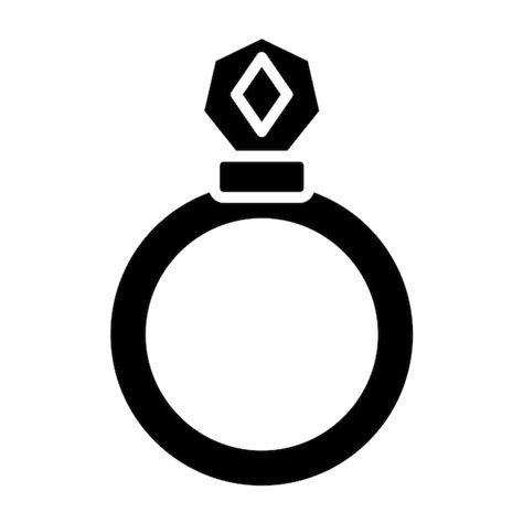 Diseño Vectorial Del Estilo Del Icono Del Anillo De Diamante Vector