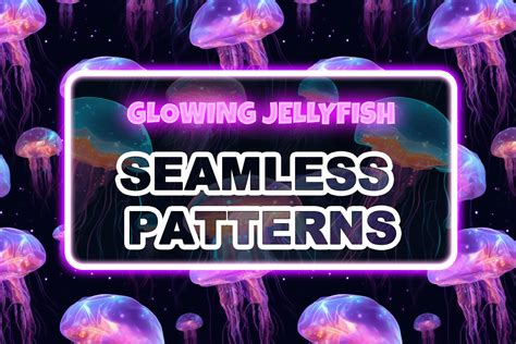 Glowing Jellyfish Seamless Patterns Graphic By Crittershub Creative