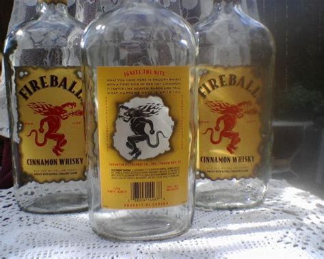 Six 6 Recycled Empty Fireball Whiskey 1 Liter By Niceglass4u2