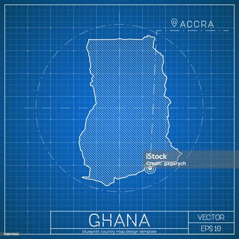 Vetores De Molde Do Mapa Do Modelo De Ghana Com Cidade Capital E Mais