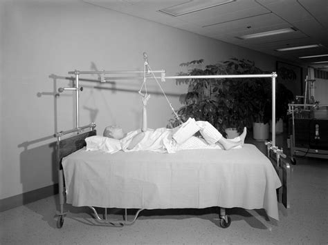 Dummy In Hospital Bed March 17 1977 Black White Photograph By Mark