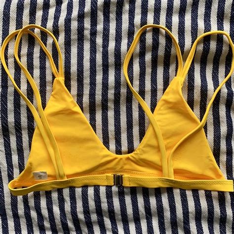 Sunshine State Swim Yellow Bikini Top Only Worn To Depop
