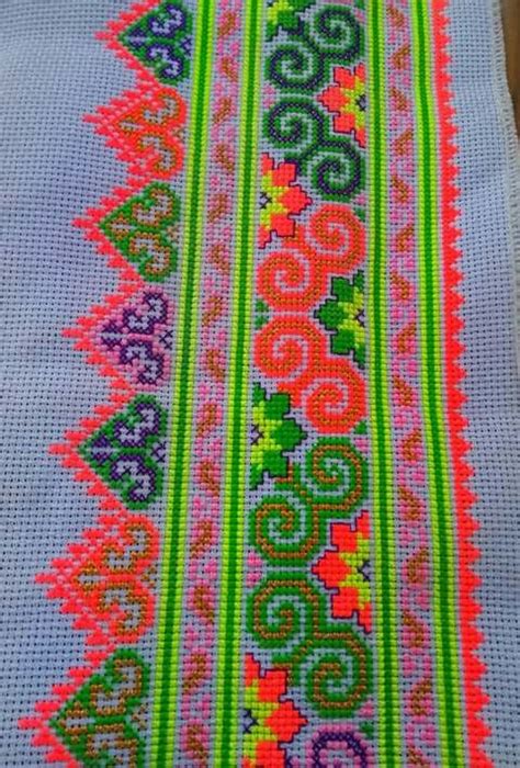 Colorful Tone Hmong Embroidery Modern Cross Stitch Cross Stitch Designs