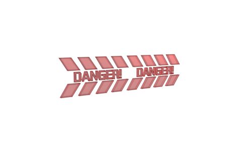 3d Model Cyberpunk Future Danger Sign V1 020 Vr Ar Low Poly Cgtrader