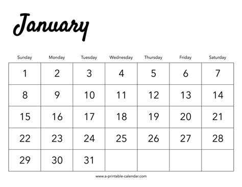 2023 January Calendar - A Printable Calendar