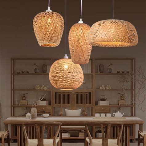 KONG Pendente Rustico Luminaria Teto Lustre Bambu Luminaria Lanterna