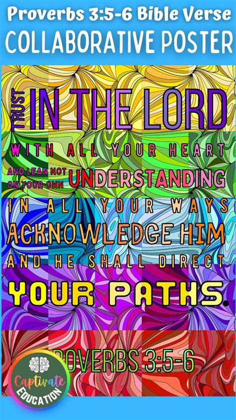 Proverbs 35 6 Bible Verse Collaborative Poster Coloring Activity