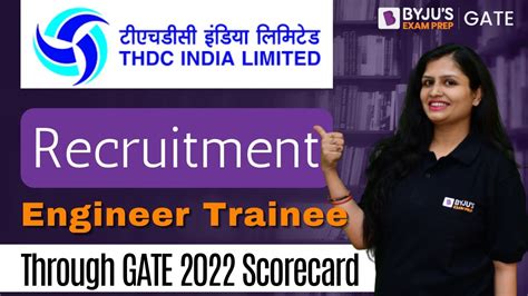 Thdc India Limited Recruitment Through Gate Scorecard Engineer