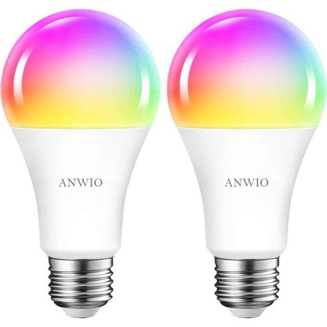 Anwio 12w Ampoule Led Wifi Et Bluetooth Intelligente E27 A70 Dimmable