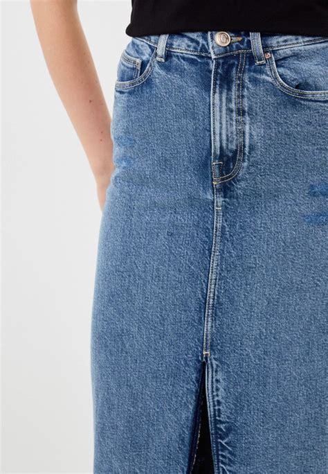Юбка джинсовая Guess, цвет: голубой, RTLACK455101 — купить в интернет ...