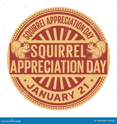 Squirrel Appreciation Day, January 21 Stock Vector - Illustration of ...