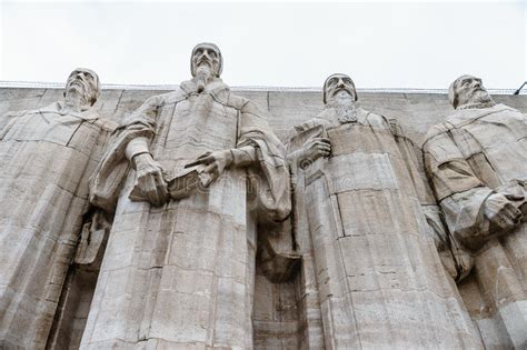 John Calvin Parete Di Riforma Ginevra Svizzera Fotografia Stock