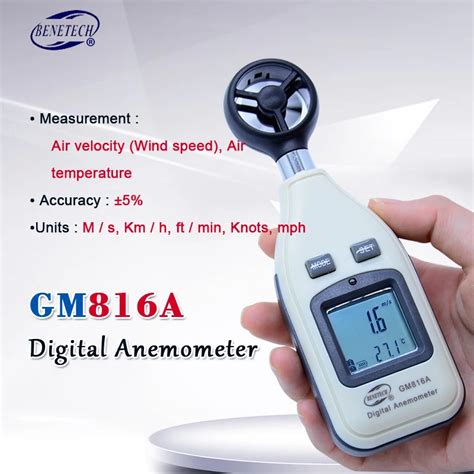 Benetech Gm A M S Mph Digital Electronic Anemometer Hand Held