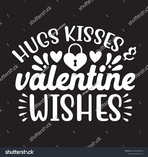 Hugs Kisses Valentine Wishes Vector File Stock Vector Royalty Free