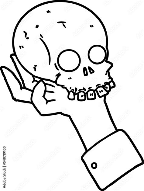 cartoon hand holding skull Stock Vector | Adobe Stock