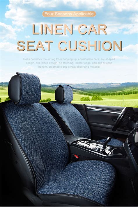 SEAMETAL Car Seat Cover Integrated Linen Seat Cushion Four Seasons