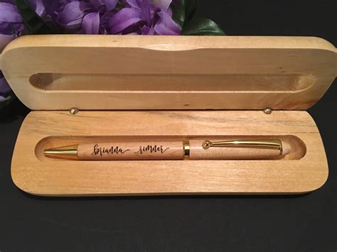 Personalized Wood Desktop Pen Set Bridesmaid T Maid Of Etsy