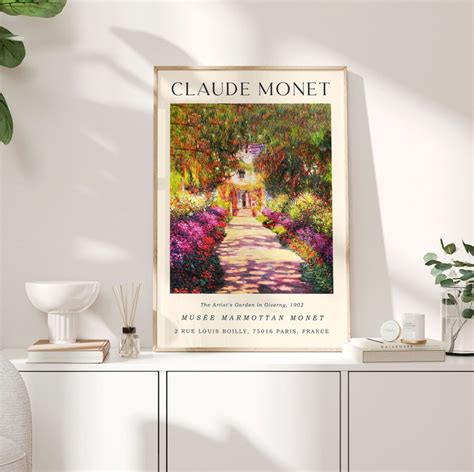 Claude Monet The Artists Garden In Giverny Poster Monet Wall Etsy