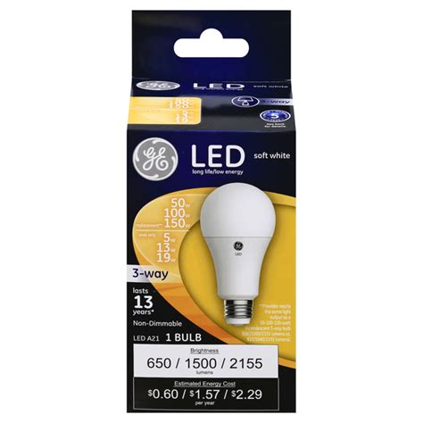 Save on GE LED 3-Way Light Bulb Soft White Non-Dimmable 50/100/150 Watt ...