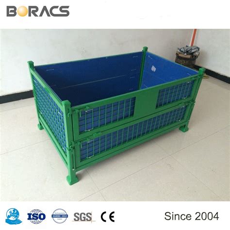 Professional Industrial Warehouse Foldable Steel Storage Stackable