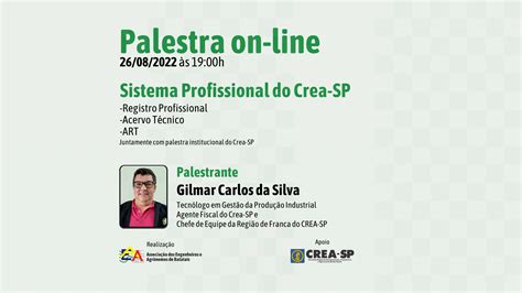 Palestra On Line Gratuita Sistema Profissional Do Crea SP Registro