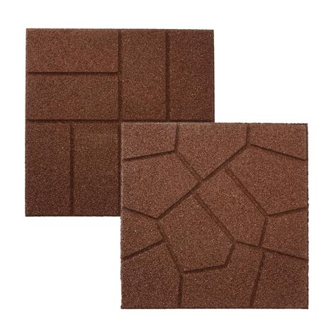 Vigoro In X In Brown Dual Sided Rubber Paver Pack Dcpvbn