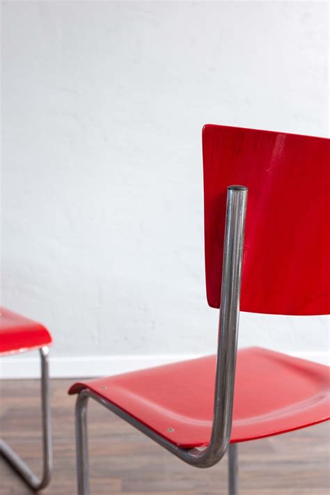 Functionalist Red Chrome Chairs Renov