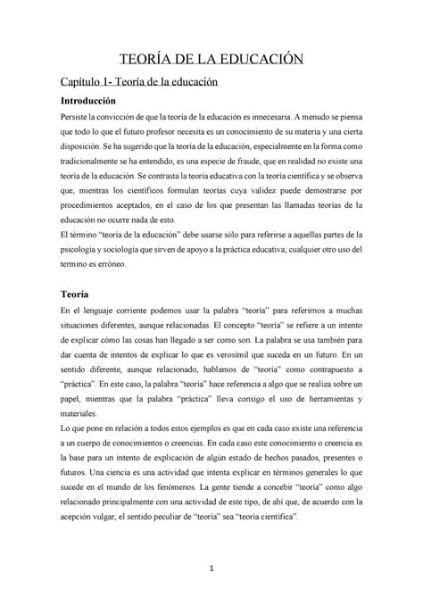 Resuemen texto 2 tema 1 introducción a la teoría de la educación